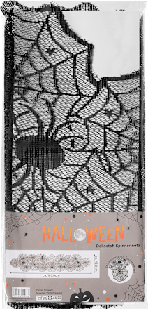 Tischläufer, Spinnennetz, schwarz (180x46 cm) Dekorieren & Einrichten