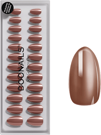 Künstliche Nägel, Soft Gel Press Ons Glazed Chocolate Short Almond Doonails