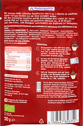 Backmischung Lebkuchen Tassenkuchen dmBio