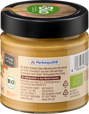 Brotaufstrich, Mandelcreme Pumpkin Spice dmBio
