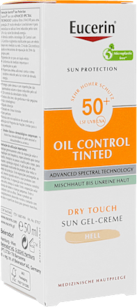 Eucerin Sun Protection Oil Control Tinted Dry Touch Face Sun Gel-Creme LSF 50+ Hell  Eucerin