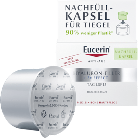 Eucerin Hyaluron-Filler + 3xEffekt Anti-Age Tagescreme LSF 15 Nachfüllkapsel  Eucerin