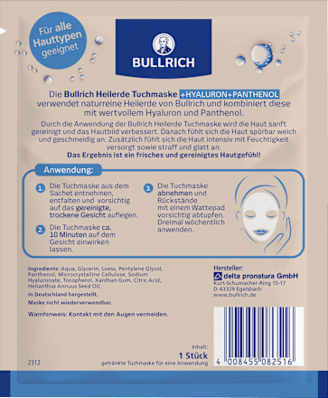 Tuchmaske Heilerde + Hyaluronsäure BULLRICH