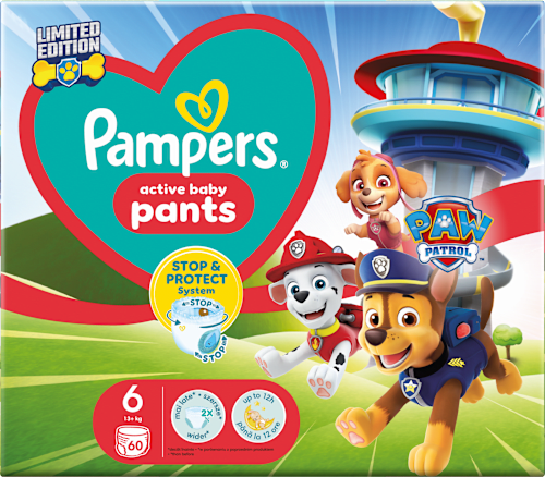 Гащички Paw Patrol, Размер 6 (14-19 kg) Pampers active baby