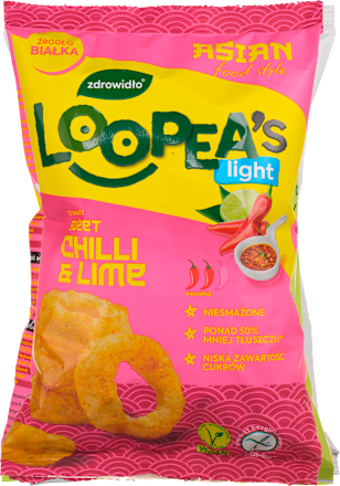 Chrupki z soczewicy o smaku Sweet Chilli&Lime LOOPEA's