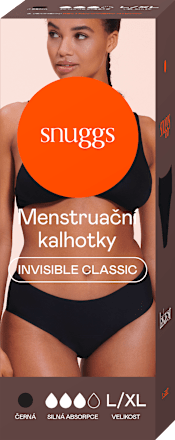 menstruační kalhotky Invisible Classic, velikost L/XL, černé snuggs