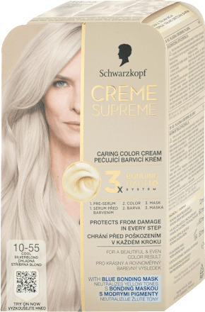 Barva za lase 10-55 Cool Silverblond Schwarzkopf CREME SUPREME