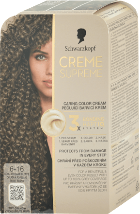 Barva za lase 6-16 Cool Ash Light Brown Schwarzkopf CREME SUPREME
