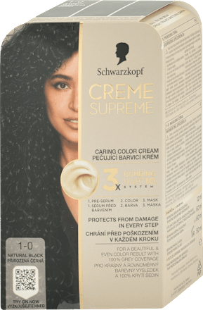 Barva za lase 1-0 Natural Black Schwarzkopf CREME SUPREME