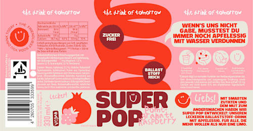 Erfrischungsgetränk, Super Pop Pomegranate-Raspberry SUPER POP