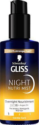 Nočni tretma za poškodovane, slamnate in tanke lase Night Nutri Mist Schwarzkopf GLISS