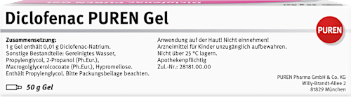 Diclofenac PUREN Gel Diclofenac-Natrium 0,01 g/g Gel PUREN
