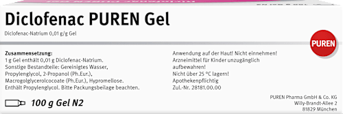 Diclofenac PUREN Gel Diclofenac-Natrium 0,01 g/g Gel PUREN