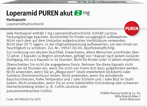 Loperamid PUREN akut 2 mg Hartkapseln PUREN