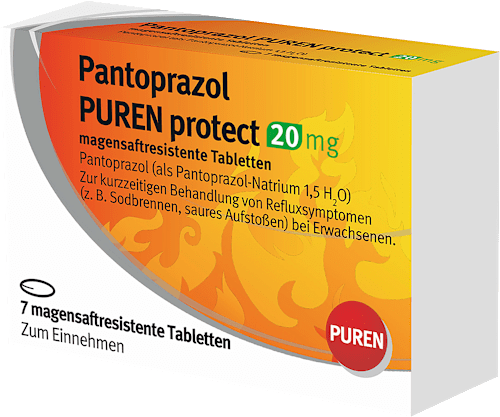 Pantoprazol PUREN protect 20 mg magensaftresistente Tabletten PUREN