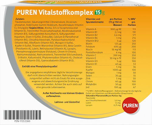 PUREN Vitalstoffkomplex Trinkgranulat Beutel à 15g 30 St PUREN