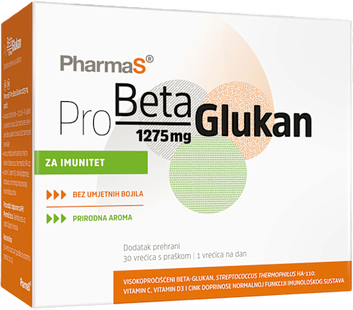 Pro Beta Glukan - dodatak prehrani sa sladilom, vrećice s praškom za pripremu napitka PharmaS