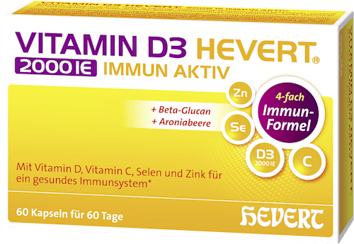Vitamin D3 Hevert 2000 IE Immun Aktiv Kapseln 60 St HEVERT