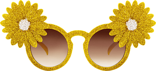 Sonnenbrille mit goldenen Glitzerblumen SUNDANCE