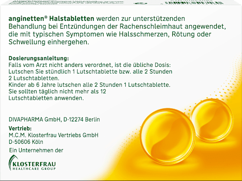 Halstabletten Honig-Zitrone anginetten