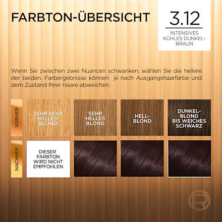 Haarfarbe 3.12 Intensives Kühles Dunkelbraun L'ORÉAL PARiS PRÉFÉRENCE
