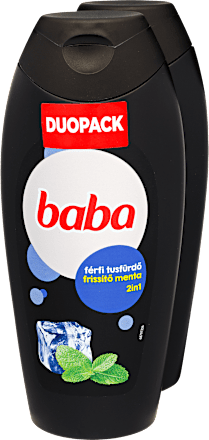 Férfi tusfürdő, Frissítő menta, 2x400 ml Baba