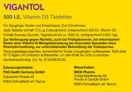 Vigantol 500 I.E. Vitamin D3 Tabletten VIGANTOL