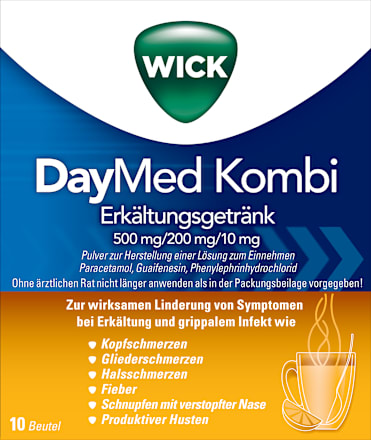 WICK DayMed Kombi Erkältungsgetränk Paracetamol 500 mg/ Guaifenesin 200 mg/ Phenylephrin HCl 10 mg Beutel WICK