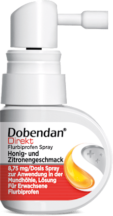 Dobendan Direkt Flurbiprofen Spray 8,75 mg/Dosis Spray zur  Anwendung in der Mundhöhle, Lösung, Honig- und Zitronengeschmack Dobendan Direkt