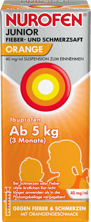 Nurofen Junior Fieber- und Schmerzsaft, Ibuprofen 40 mg/ml Suspension zum Einnehmen, Orangengeschmack NUROFEN