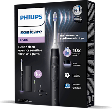 Elektromos fogkefe Sonicare 6500 tokkal fekete színben Philips Sonicare