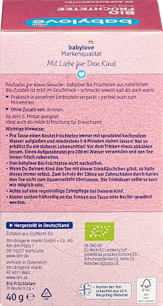 Babytee Früchte (20 Beutel), ab 5. Monat babylove