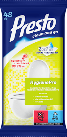 WC fertőtlenítő kendő Presto