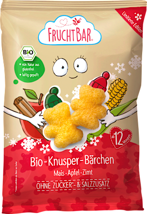 Kindersnack Knusper-Bärchen Mais, Apfel & Zimt ab 12 Monaten FruchtBar