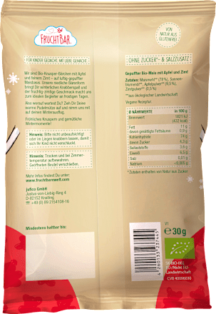 Kindersnack Knusper-Bärchen Mais, Apfel & Zimt ab 12 Monaten FruchtBar