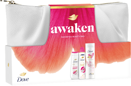dárková sada awaken + kosmetická taštička Dove