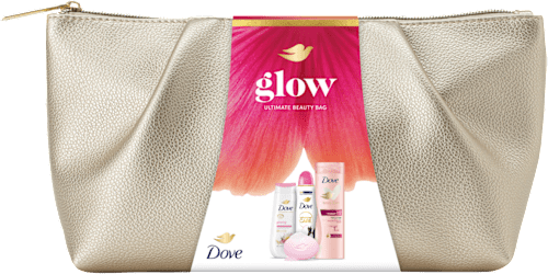 dárková sada glow + velká kosmetická taštička Dove