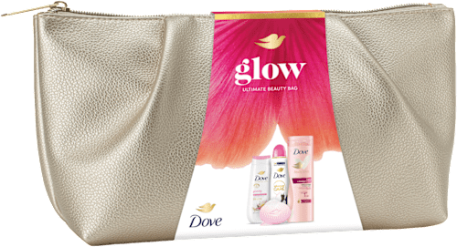 dárková sada glow + velká kosmetická taštička Dove