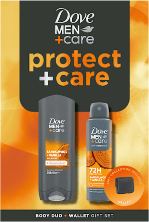 dárková sada protect+care + peněženka Dove Men+Care