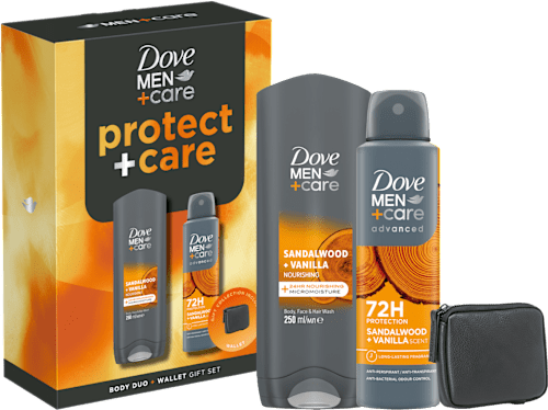 dárková sada protect+care + peněženka Dove Men+Care