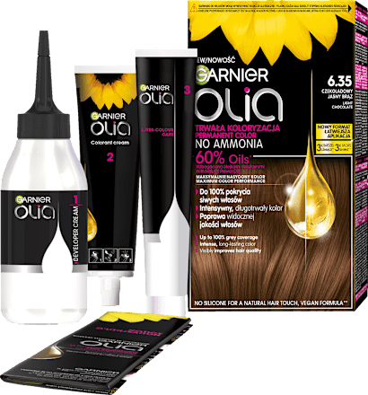 Farba do włosów czekoladowy jasny brąz 6.35 GARNIER olia