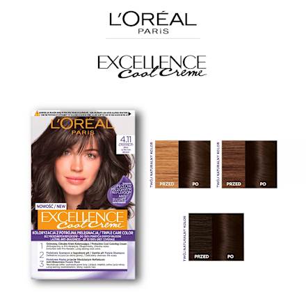 Farba do włosów 4.11 Ultrapopielaty Brąz L'ORÉAL PARiS EXCELLENCE Creme