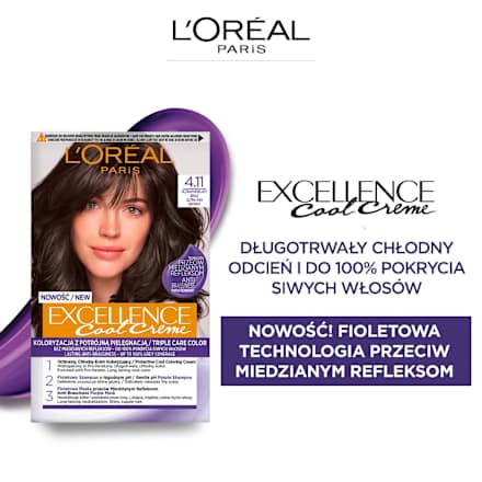 Farba do włosów 4.11 Ultrapopielaty Brąz L'ORÉAL PARiS EXCELLENCE Creme