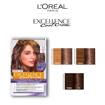 Farba do włosów 7.11 Ultrapopielaty Blond L'ORÉAL PARiS EXCELLENCE Creme