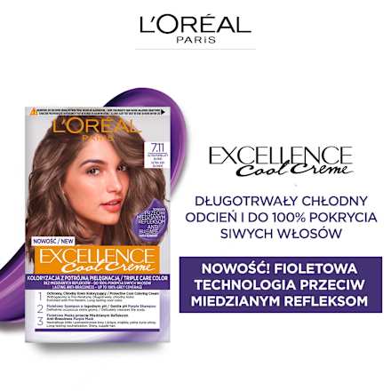 Farba do włosów 7.11 Ultrapopielaty Blond L'ORÉAL PARiS EXCELLENCE Creme