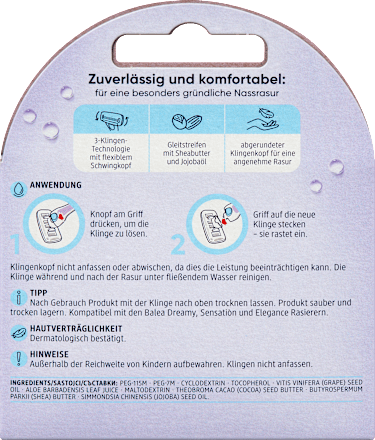 Lame di ricambio per rasoio Dreamy Balea