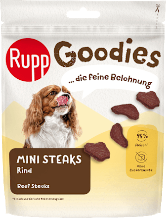 Hundeleckerli Goodies Mini Steaks Rind Rupp
