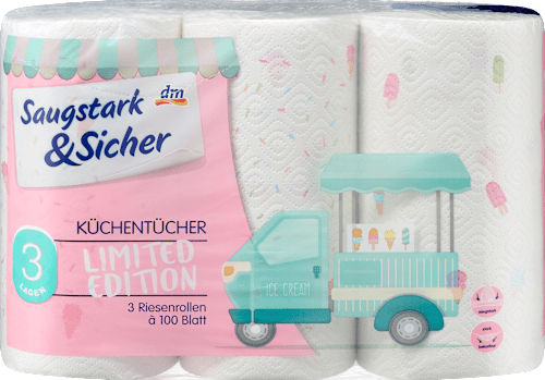 Küchenrolle Mega Roll mit Design 3-lagig sortiert Saugstark&Sicher