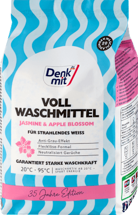 Vollwaschmittel Pulver Jasmine & Apple Blossom mit Metallbox Gratis Denkmit