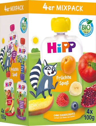 Quetschie Früchtespaß Mixpack ab 1 Jahr (4x100 g) HiPP